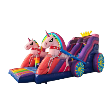 Princess Horse and Carriage Inflatable Jumping Castle for Girls' Parties