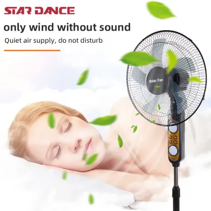 Rechargeable Solar Standing Fan with Solar Panel Stand