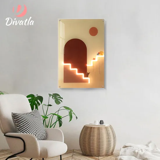 DIVATLA Modern Acrylic Board with 4W LED Neon Light for Home Art Gallery Decoration