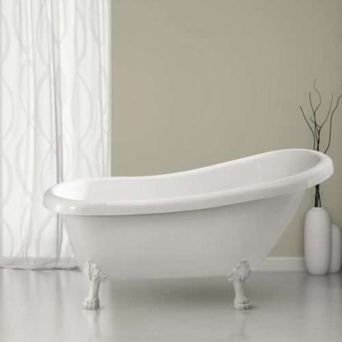 Luxury 59 Inch Clawfoot Black Freestanding Bathtub