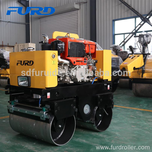 Water cooled diesel engine 800kg walk behind double drum vibratory roller (FYL-800)