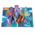 Wyskakująca karta 3D Skyline Nowego Jorku z kultowymi zabytkami