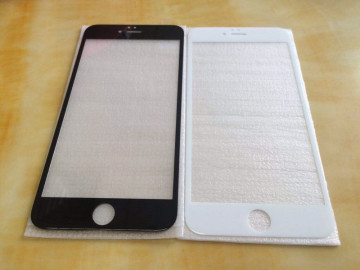 factory price Full Size color Tempered Glass Screen Protector with Silk Printing Color Black/White