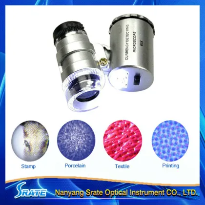 NO.9882 LED UV Illuminated Scope Pocket Microscope 60X