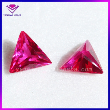 Synthetic Fusion Corundum Triangle Shape Machine Cut Ruby Gemstone