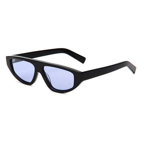 Mellume Flat Top Aviator Shield Acetate UV400 Sunglasses