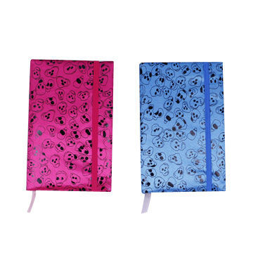 Notebook with Skull Printing, Made of Satin and Paper
