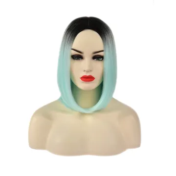 Soft Natural green Color Lace Band Wig synthetic Hair Wigs