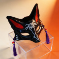 Máscara facial de plástico Fox Demon Black PVC
