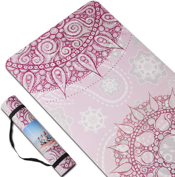 Custom Print TPE Foam Suede Yoga Mat with Carrying Strap