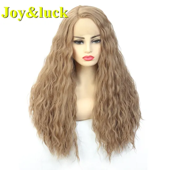 Lace Front Wholesale Prices Wigs For Women Daily Side Part Long Water Wave Blonde Color Soft Natural Curly Synthetic Lace Wigs