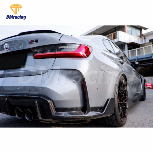PT Style Dry Carbon Fiber Rear Side Splitter for BMW M3/M4 G8X/G80/G82/G83 2019-2023