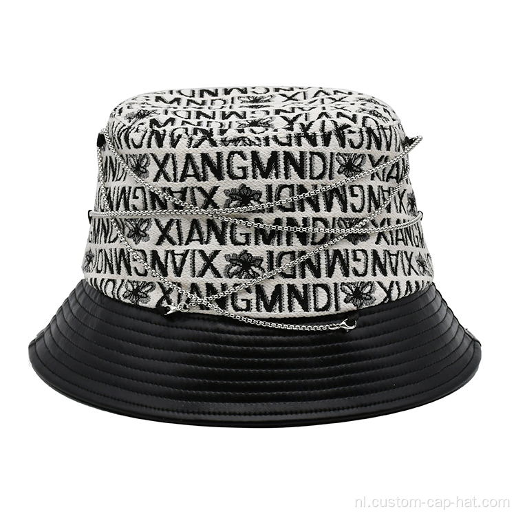 Merkstijl mode jacquard bucekt hoed