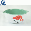 Fashion trend unique printed ceramic pointed mouth bowl