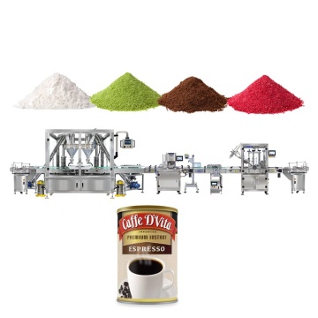 Dry Chemical Gelatin Protein Coffee Powder Cans Packing Filling Line Machine