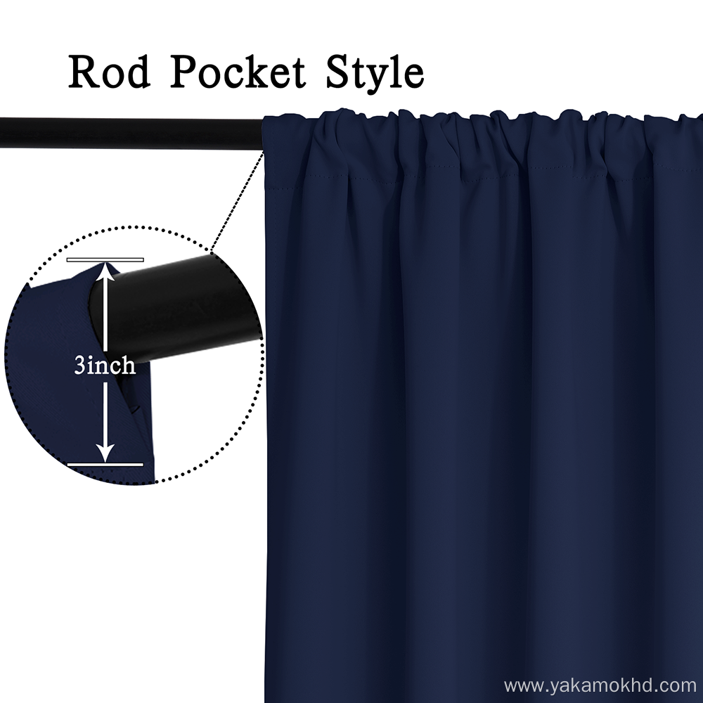 Custom Navy Blue Blackout Curtains 72 Inch