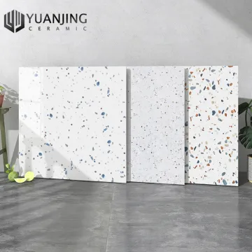 Colorful Glossy Terrazzo Floor Tiles - 800x800mm Full Polished Glazed Ceramic Antique Tiles for Living Rooms with Non-Slip Bricks