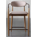 Tabouret de Bar en tissu de luxe nordique, chaise haute, hauteur de comptoir en métal