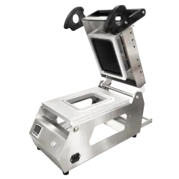 Semi-automatic disposable container sealing machine