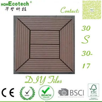 Timber composite vinyl waterproof wood tiles Exterior patio WPC deckings