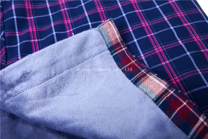 Fashion Plaid Cashmere Fleece Thermal Men's Shirt