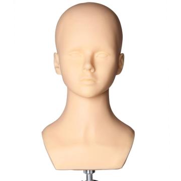 Plastic wig display mannequin head with shoulder  display jewelry