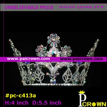 Small GalsangFlower Greenleaf Goddess Pageant Tiara Crown