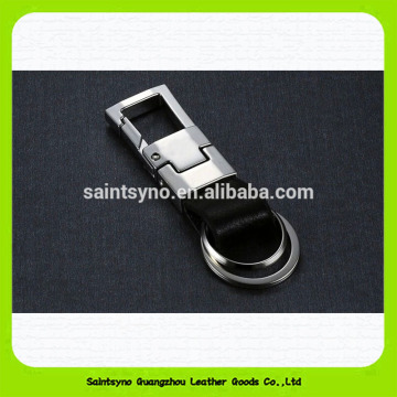 15128 High end good quality metal custom logo leather key chain