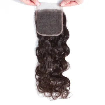 Raw Indian Curly Closures,  Brazilian Water Curls Remy Virgin Hair Bundles Closure