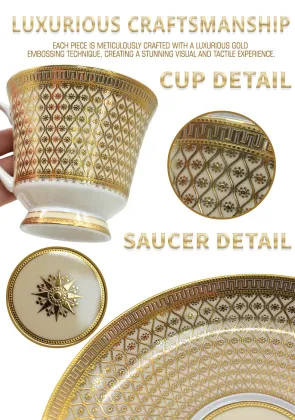 Elegant Royal Ceramic Tea & Coffee Set with 24K Gold