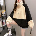 Novo suéter de lã de cordeiro da moda feminina