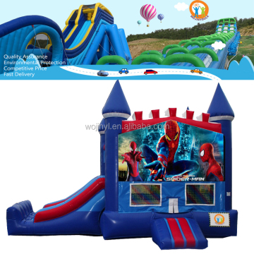 Direct Commercial Spider-Man Style Children's Bouncy Slide Inflatable Castle Manufacturer