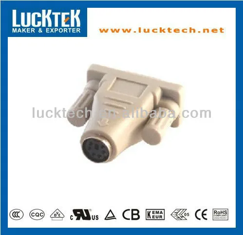 DB09 female to Mini-DIN 6 female adapter