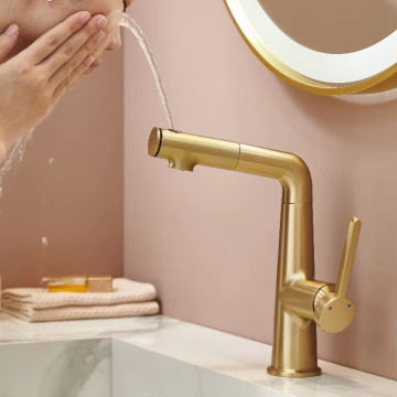 Modern Design Brass Bathroom Faucet with Hot and Cold Water Control