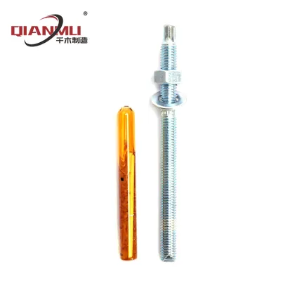 Galvanized chemical anchor bolts for glass exterior walls