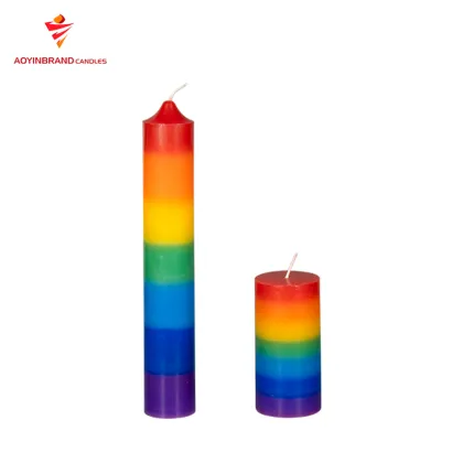 Pillar candle wax in seven colors