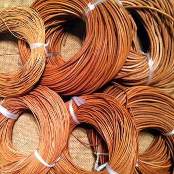 wholesale 5mm round real leather cord natural color for making bracelets jewelry round leather string