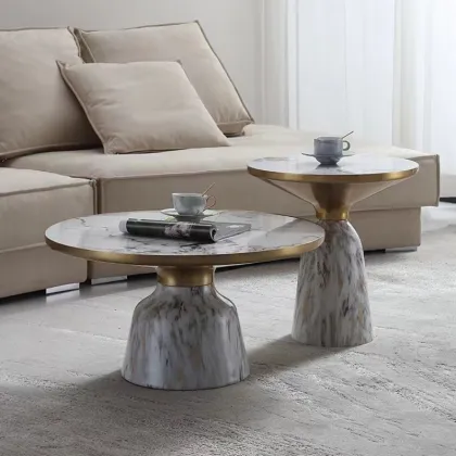 Simple Light Luxury Round Coffee Table by European Designers