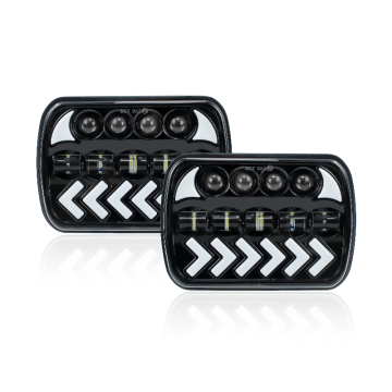 12/24V LED Headlight Square White Amber DRL High/Low Beam Spot Light Car Accessories
