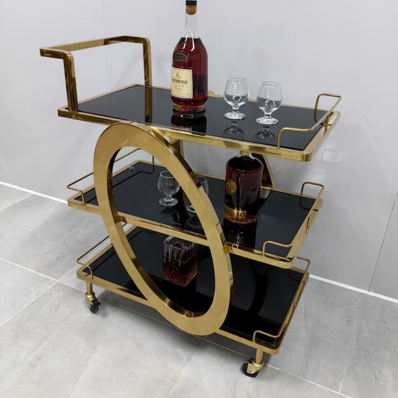 Multi Level Food Serving Cart with Smooth Rollers
