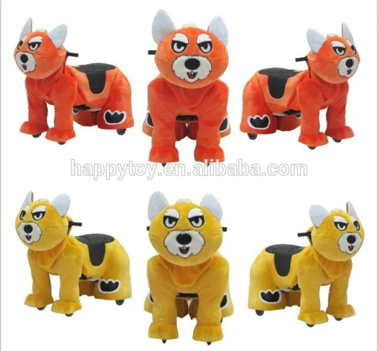 HI CE plush battery ride on horse riding scooter toy for kid & adult