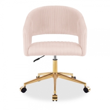Lottie Home Office Chair, Light Pink Velvet & Chrome