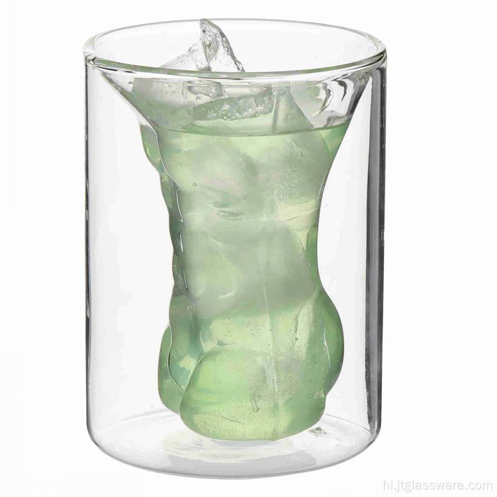 मांसपेशियों के प्रकार के साथ बोरोसिलिकेट ग्लास कप