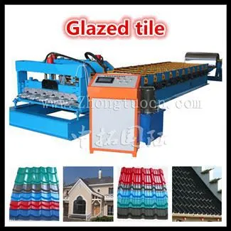 2015 hot Steel Glazed Tile Roll Forming Machine color coated roof panel machine