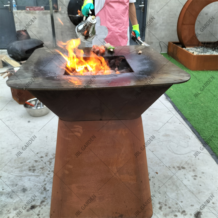 Outdoor garden rust corten steel heavy duty BBQ