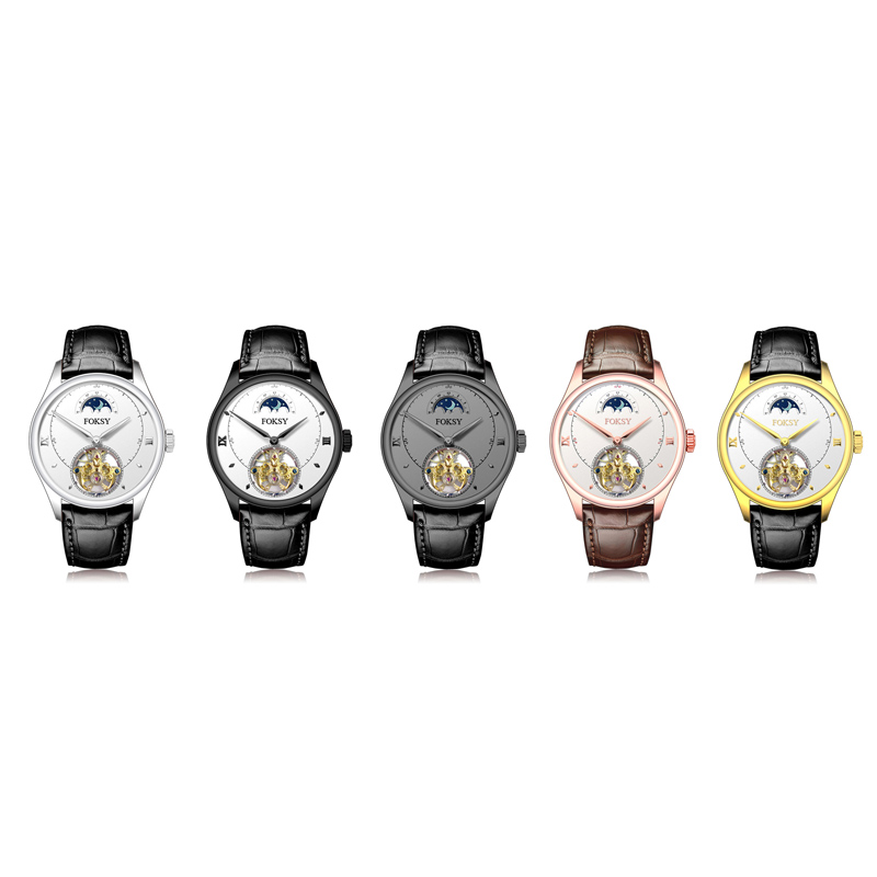 Foksy brand logo automatic watch men