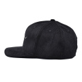 Black corduroy voorgesneden honkbalpet