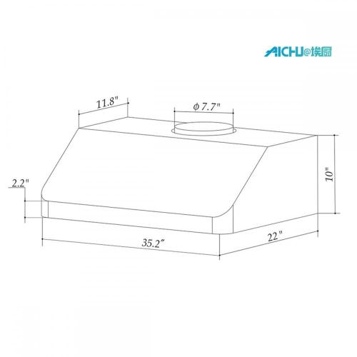 36 Inch Under Cabinet Kitchen RangeHoodWith 3Speed