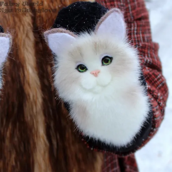 Gloves Cat Dog Panda Racoon Design Mittens Kid Winter Warm Gloves Cute Girl Full Fingers Ladies Winter Mittens Accessories C04