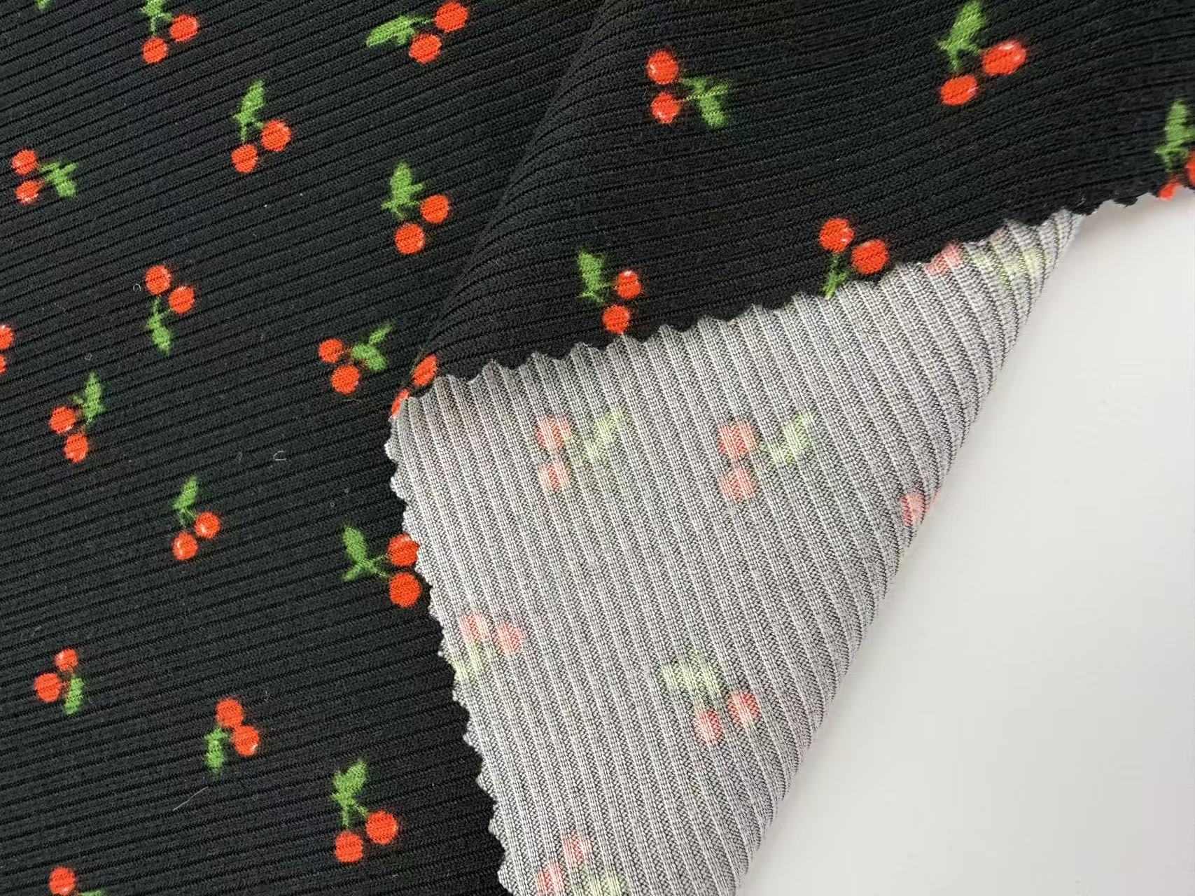 brushed rib cherry water print